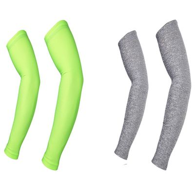 AliceHouse 2 Pairs UV Protective Compression Arm Sleeves Green Gray AS012-XL
