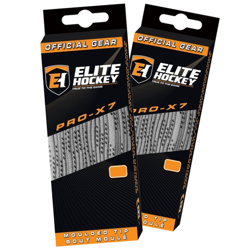 Elite Hockey Pro-X7 Skate Laces (DBL, X7-Silver, 96")