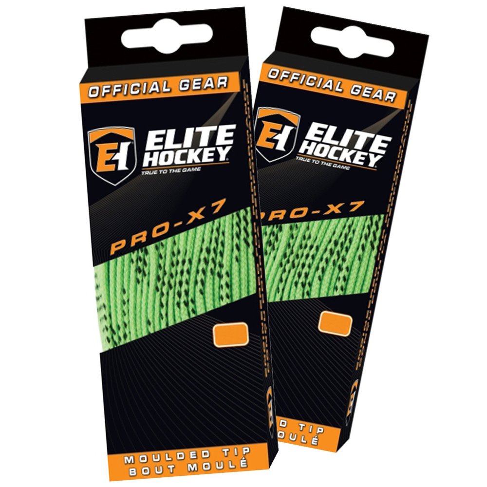 Elite Hockey Pro-X7 Skate Laces (DBL, X7-Lime, 120")