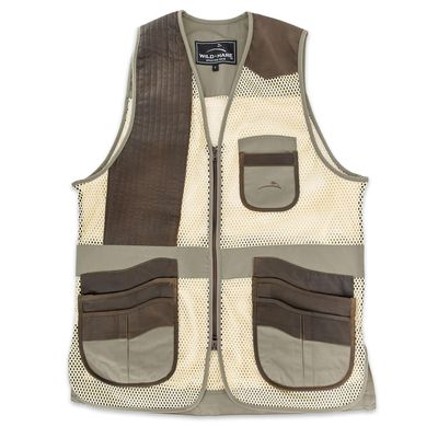 Wild Hare Shooting Gear Range Vest - Sage with Distressed Leather (X-Large, right)
