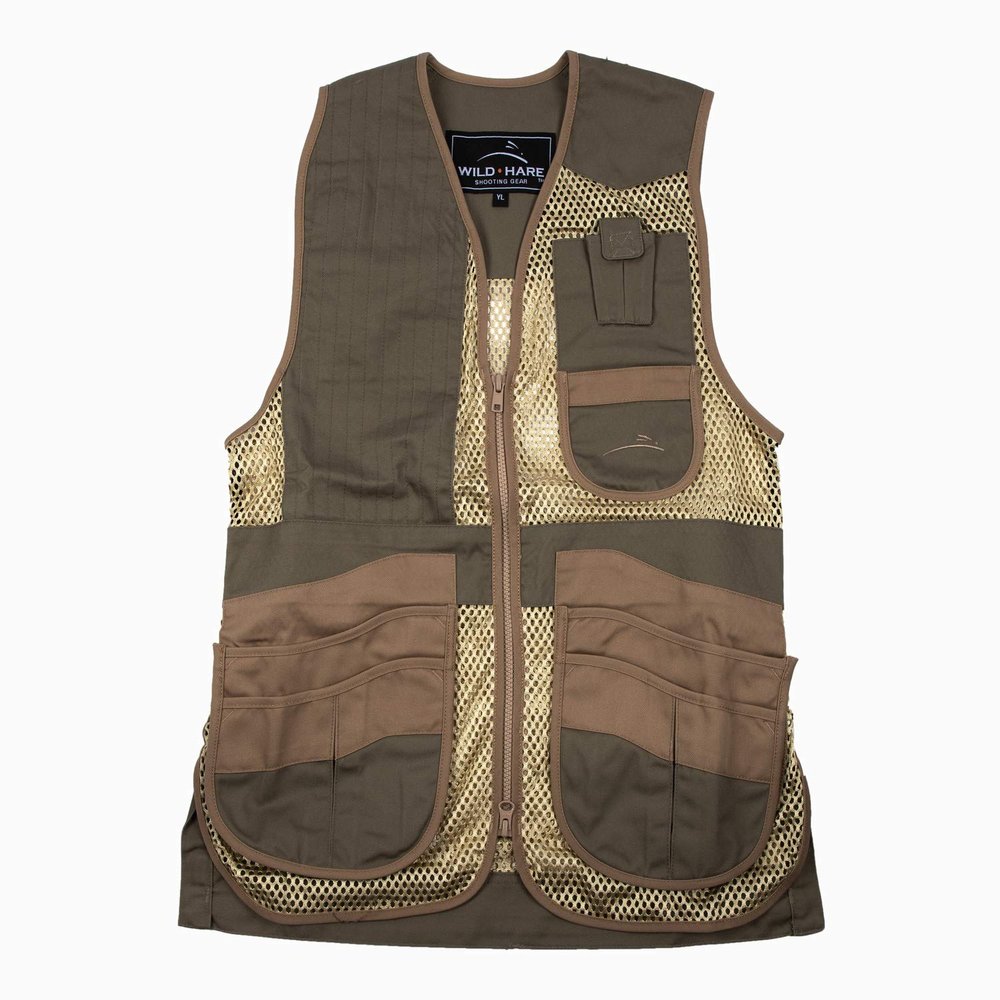 Wild Hare Shooting Gear Heatwave Mesh Vest, Sage/Khaki (Small, Right Handed)