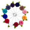 12PCS Flower Men's Lapel Pins Handmade Flower Lapel Pin Boutonniere Pin for Suit Wedding Groom view 1