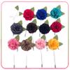 12PCS Flower Men's Lapel Pins Handmade Flower Lapel Pin Boutonniere Pin for Suit Wedding Groom view 2