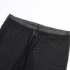TiaoBug Men's Mesh See-Through Slim Long Pants Leggings Tights Mesh Black Small view 2