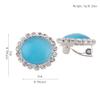 Rhinestone Opal Round Clip on Earrings Without Piercing for Women Luxury Jewelry (lake blue) view 3