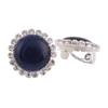 Rhinestone Opal Round Clip on Earrings Without Piercing for Women Luxury Jewelry (navy blue) view 1