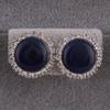 Rhinestone Opal Round Clip on Earrings Without Piercing for Women Luxury Jewelry (navy blue) view 4