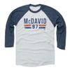 500 LEVEL Connor McDavid 3/4 Sleeve T-Shirt (Baseball Tee, Large, Indigo/Ash) - Connor McDavid Font B view 1