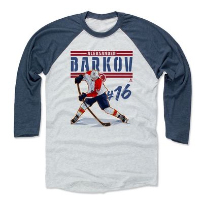 500 LEVEL Aleksander Barkov Tee Shirt (Baseball Tee, XXX-Large, Indigo/Ash) - Florida Raglan Tee - Aleksander Barkov Play R