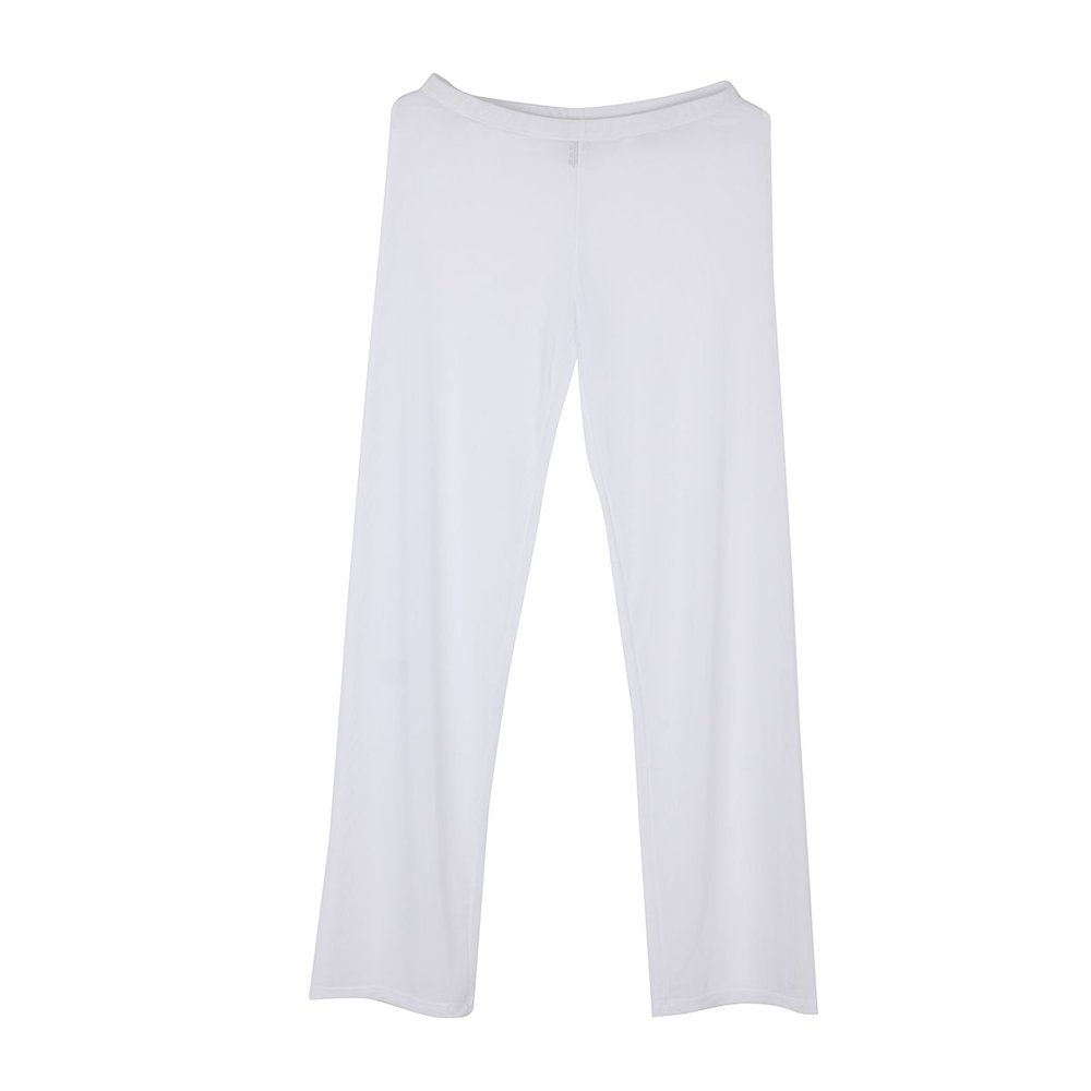 TiaoBug Men's Mesh See-Through Slim Long Pants Leggings Tights Mesh White Medium
