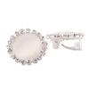Rhinestone Opal Round Clip on Earrings Without Piercing for Women Luxury Jewelry (beige) view 1
