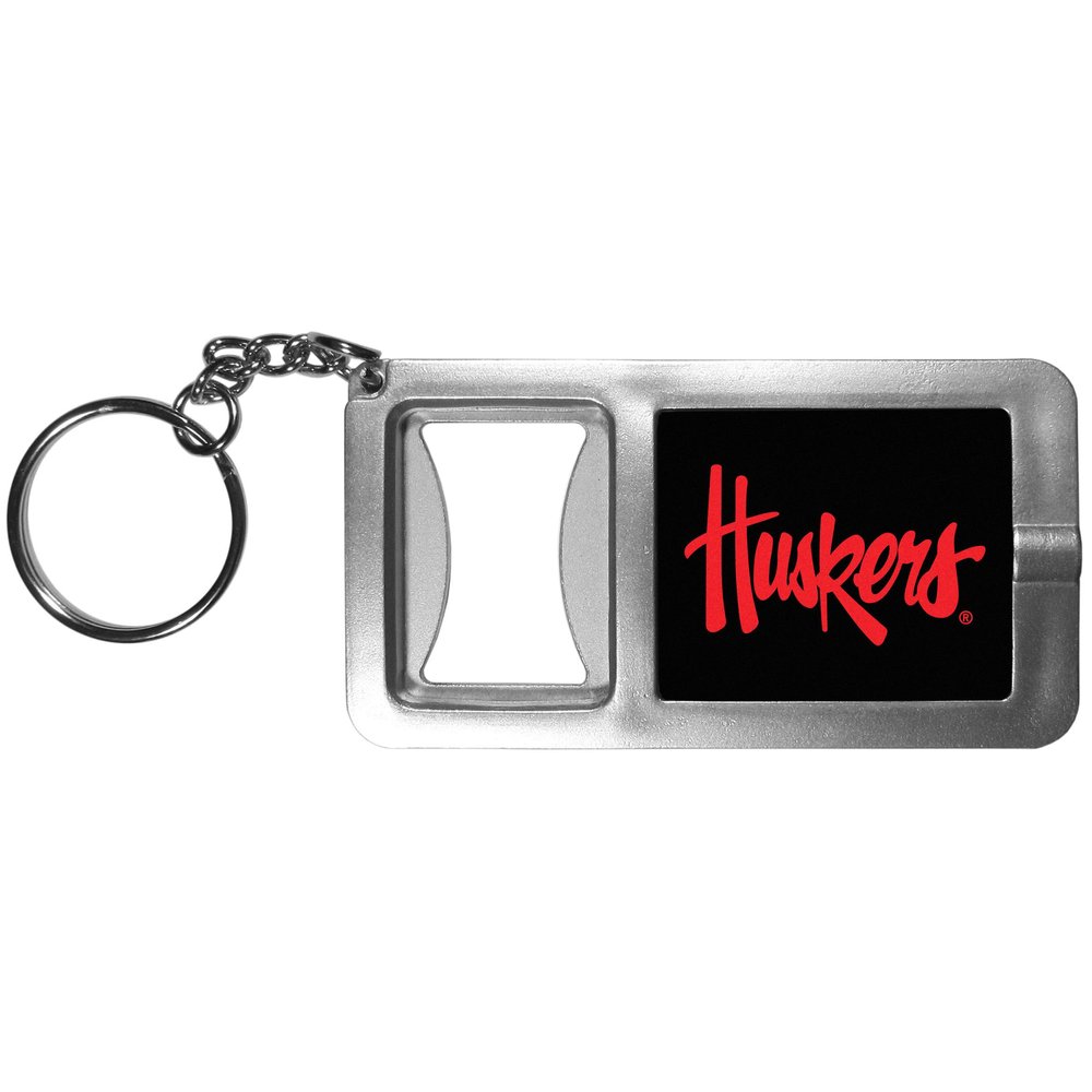 NCAA Siskiyou Sports Fan Shop Nebraska Cornhuskers Flashlight Key Chain with Bottle Opener One Size Black