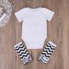 3 Styles Newborn Baby Girl I'm Daddy Girl Letter Print Bodysuit+Leg Warmer Outfits Set view 3