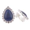 Grace Jun Fashion Bridal Rhinestone Water Drop Shape Clip on Earrings Non Piercing for Women Ear Clip view 1