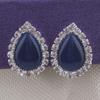 Grace Jun Fashion Bridal Rhinestone Water Drop Shape Clip on Earrings Non Piercing for Women Ear Clip view 2