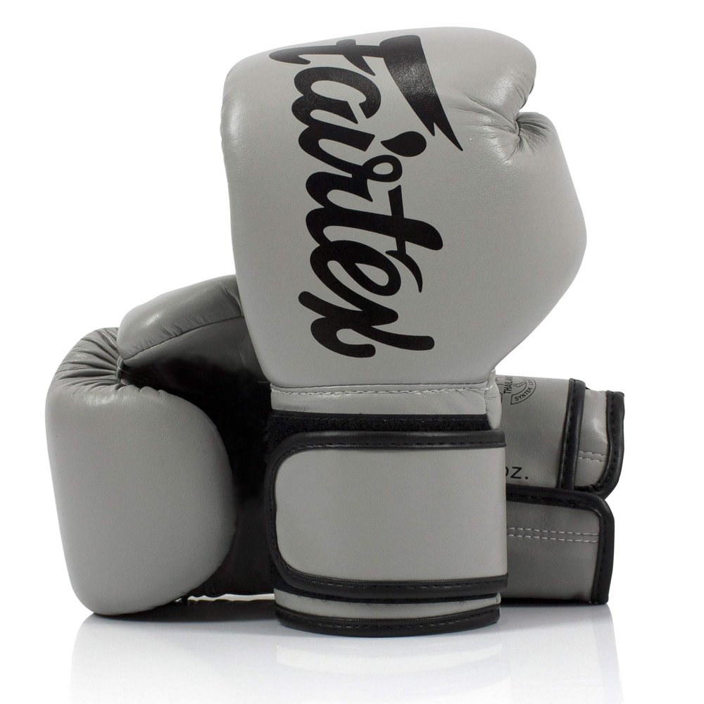 Fairtex BGV14 Muay Thai Boxing Microfibre Gloves for Men, Women, Kids | MMA Gloves, Kickboxing, Gym, Workout | Premium Quality, Light Weight & Shock Absorbent Boxing Gloves- (Gray/16oz)