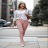Hybrid & Company Womens Hyper Ultra Stretch Comfy Skinny Leg Work Casual Pants P44876SKX Dusty Rose 1X view 3