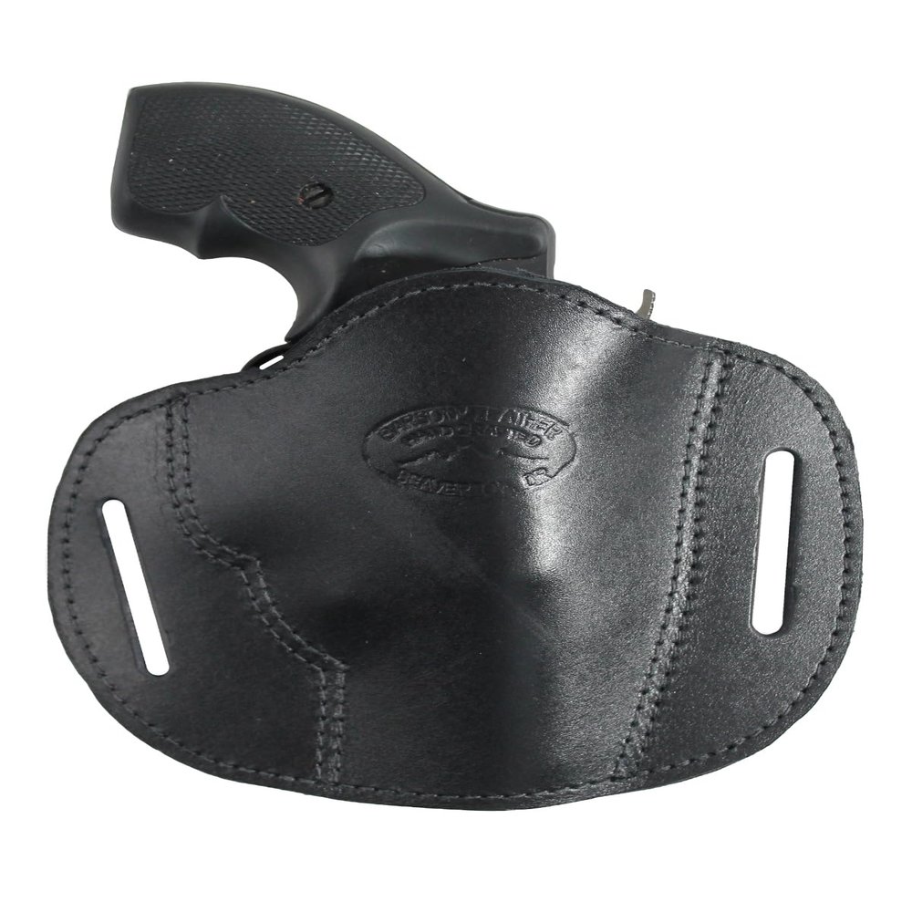 Barsony Black Leather Pancake Slide Holster for Taurus 94; 905 Right