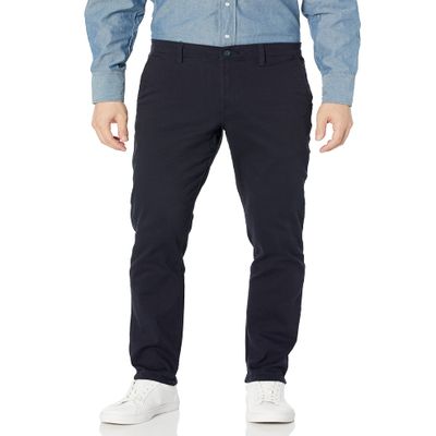 WT02 Men's Long Basic Stretch Skinny Chino Pant, Navy(New), 36X30