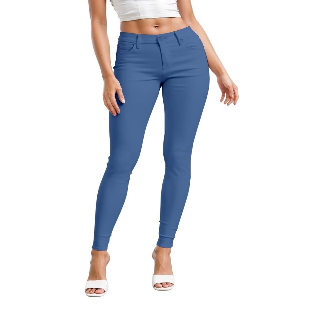 Hybrid & Company Womens Hyper Ultra Stretch Comfy Skinny Leg Work Casual Pants P44876SK Powder BLU XL