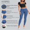 Hybrid & Company Womens Hyper Ultra Stretch Comfy Skinny Leg Work Casual Pants P44876SK Powder BLU XL view 4