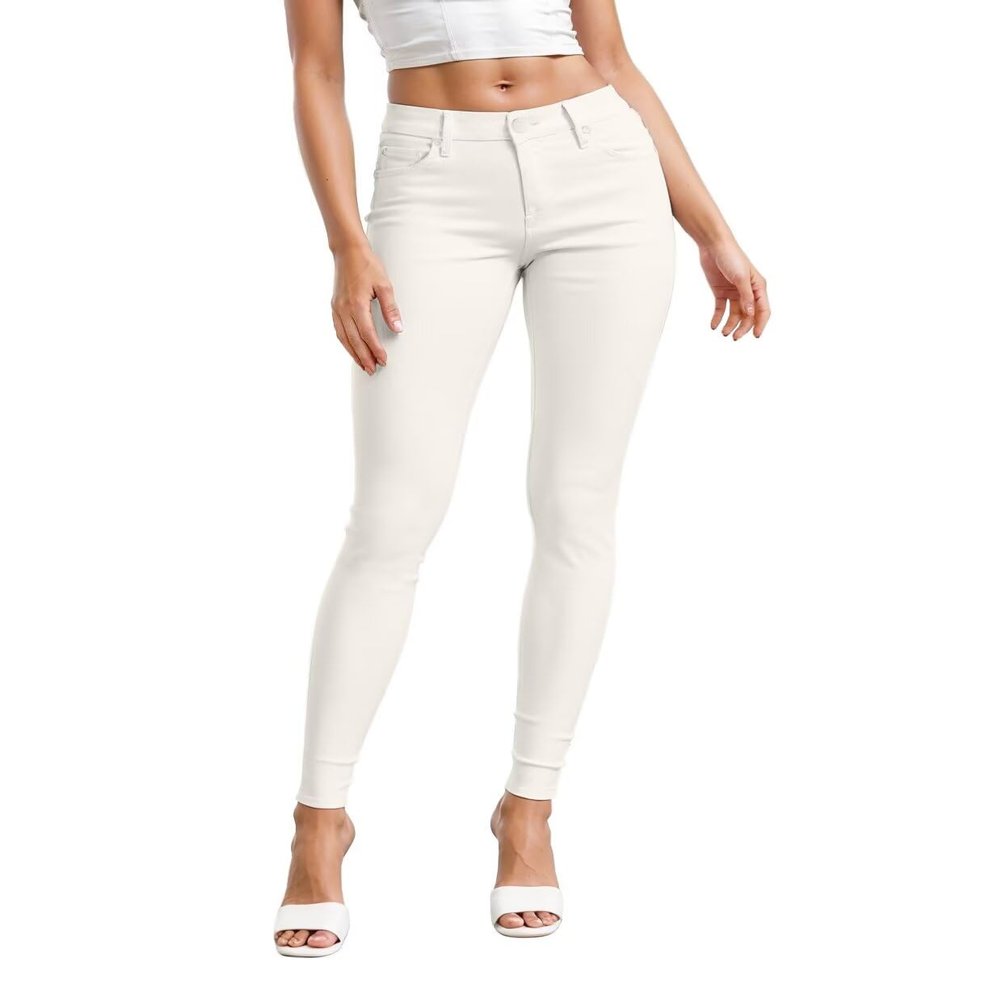 Hybrid & Company Womens Hyper Ultra Stretch Comfy Skinny Leg Work Casual Pants P44876SK Off White S