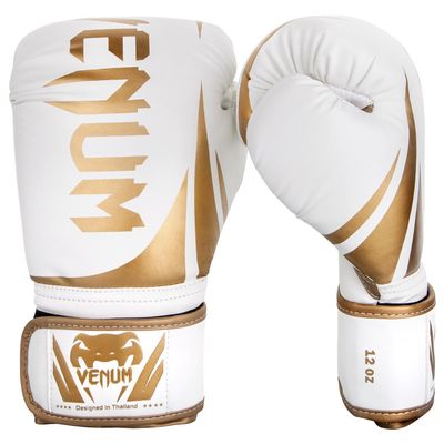 Venum Challenger 2.0 Boxing Gloves - White/Gold - 10-Ounce
