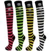 Skull Pattern Fashion Women Stylish Stripes Knee High Socks - Black/White / 3 Skulls view 2