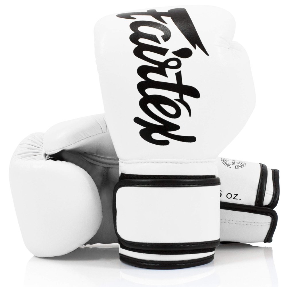 Fairtex BGV14 Muay Thai Boxing Microfibre Gloves for Men, Women, Kids | MMA Gloves, Kickboxing, Gym, Workout | Premium Quality, Light Weight & Shock Absorbent Boxing Gloves- (White/14oz)