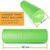 Maximo Fitness Foam Roller - High Density Exercise Roller for Trigger Point Self Massage, Muscle and Back Roller for Fitness, Physical Therapy, Yoga and Pilates, Gym Equipment (Green, 15cm x 45cm) view 2