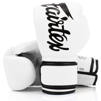 Fairtex BGV14 Muay Thai Boxing Microfibre Gloves for Men, Women, Kids | MMA Gloves, Kickboxing, Gym, Workout | Premium Quality, Light Weight & Shock Absorbent Boxing Gloves- (White/8oz)