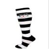 Anime Skull Pattern Fashion Women Stylish Stripes Knee High Socks - Black/White/Anime Skull view 1
