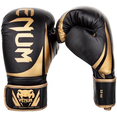 Venum Challenger 2.0 Boxing Gloves - Black/Gold - 8-Ounce (EU-VENUM-0661-10oz)