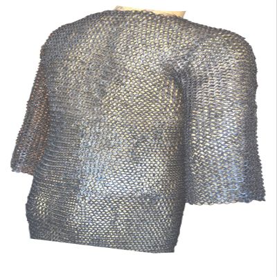 Allbeststuff Chainmail XXXL Flat Riveted Long Sleeve Hauberk Chain Mail Shirt SCA Steel ABS