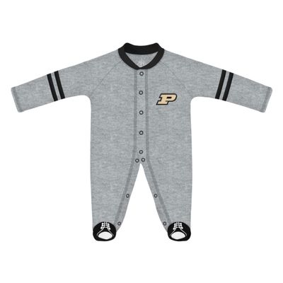 Creative Knitwear College Baby Infant Sports Shoe Footed Romper Long Sleeve- Purdue Boilermakers Logo, Oxford/Black, Size 6-9 Months