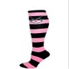 Anime Skull Pattern Fashion Women Stylish Stripes Knee High Socks - Black/Light Pink/Anime Skull view 1