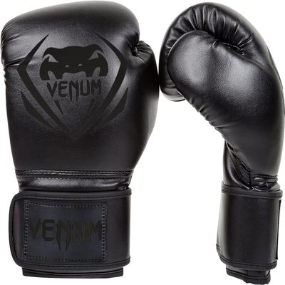 Venum Contender Boxing Gloves - Black/Black, 14 oz