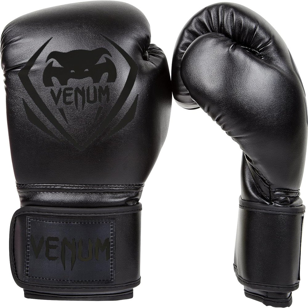 Venum Contender Boxing Gloves - Black/Black, 14 oz