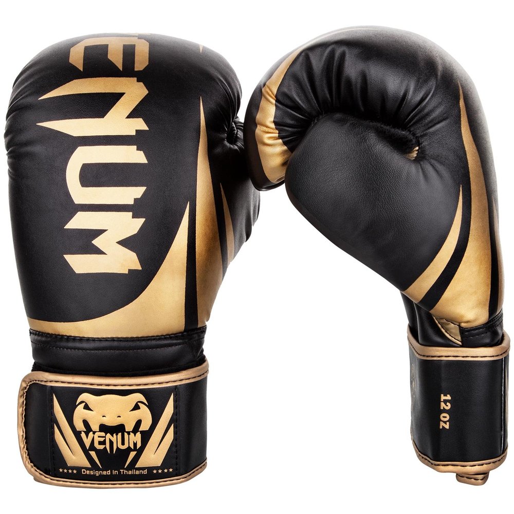 Venum Challenger 2.0 Boxing Gloves - Black/Gold - 12-Ounce