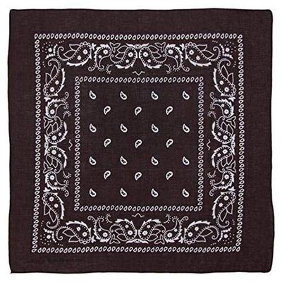 Dark Brown Paisley Bandana - Single Piece 22x22