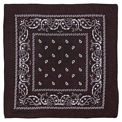Dark Brown Paisley Bandana - Single Piece 22x22