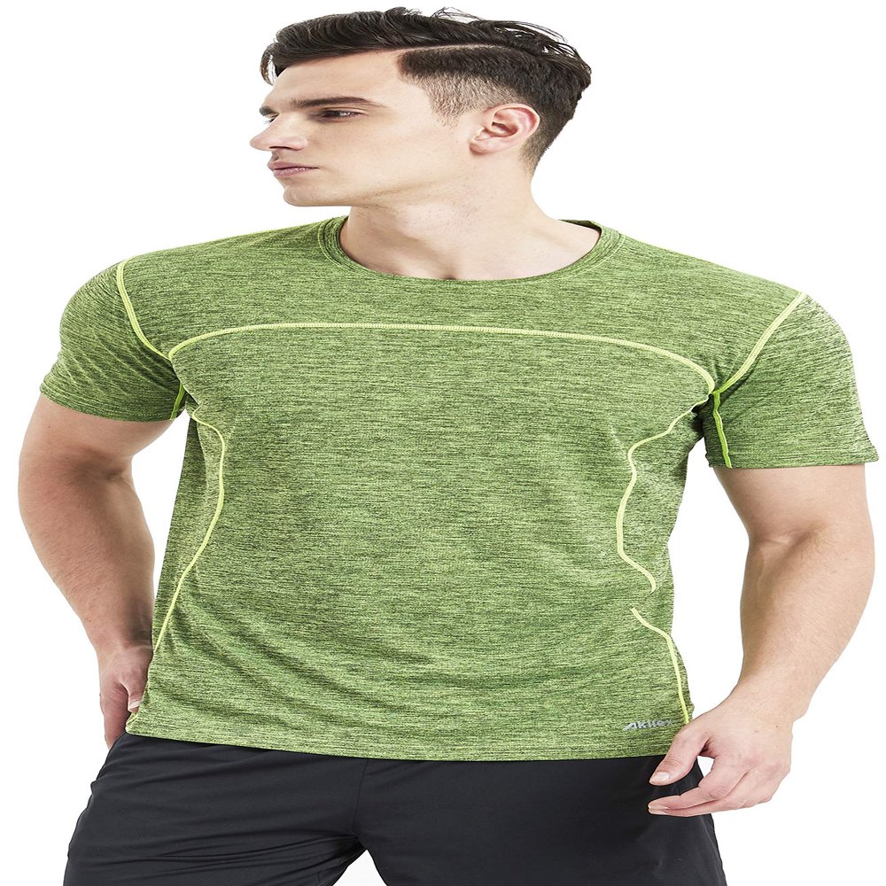 Akilex Mens Running Dry Fit T-Shirt Athletic Outdoor Short Sleeve Comfortable Sports Top