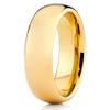Silly Kings 7mm Tungsten Carbide Wedding Band 18k Yellow Gold Shiny Polished Men & Women Comfort Fit Ring view 1