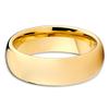 Silly Kings 7mm Tungsten Carbide Wedding Band 18k Yellow Gold Shiny Polished Men & Women Comfort Fit Ring view 2