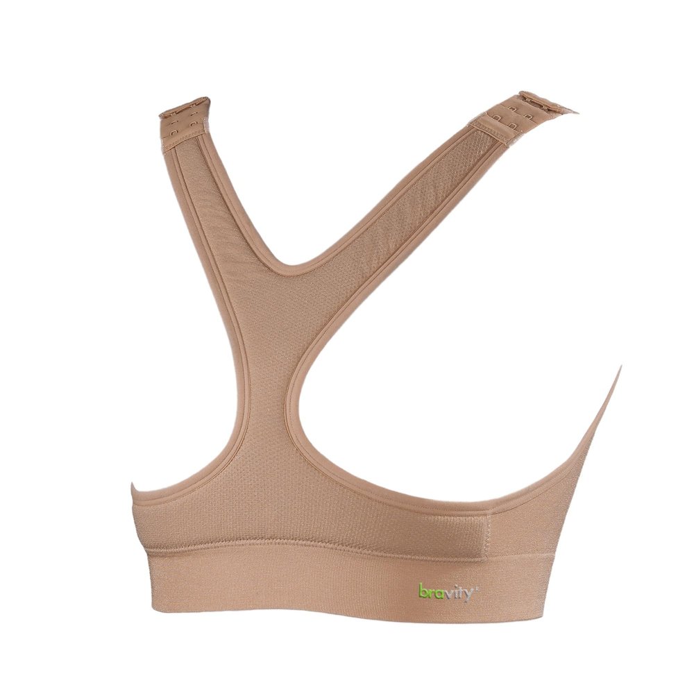 Bravity Anti-Wrinkle Sleep Bra for Women Prevent Cleavage Wrinkles & Chest Creases, Night Bra for Side Sleepers/Beige - Small