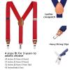 AWAYTR Kids Boys Adults Suspenders - 4 Sizes Sturdy Metal Clips Elastic Adjustable Suspender (24 inches (3 Years-6 Years),Red) view 2