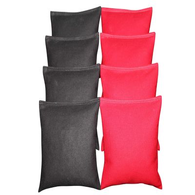 BackYardGamesUSA Set of 8 Cornhole Bags Pick Your 2 Colors! Regulation Size Handmade! (Red/Black)