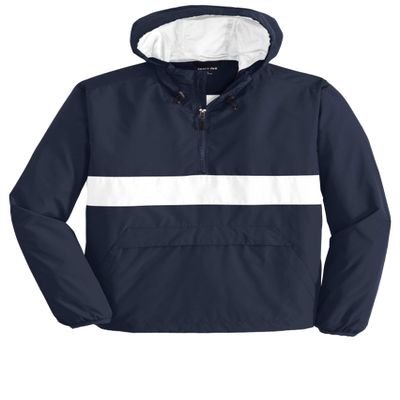 SPORT-TEK Unisex Zipped Pocket Anorak | Hooded Lightweight Rain Jacket for Men & Women, Water Resistant Zip Up Jacket