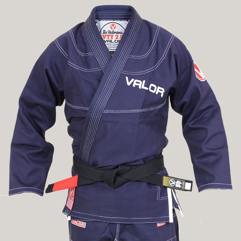 Kids Valor Victory 2.0 Premium BJJ GI - Navy | FREE White Belt (M3)