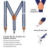 AWAYTR Kids Boys Adults Suspenders - 4 Sizes Sturdy Metal Clips Elastic Adjustable Suspender (24 inches (3 Years-6 Years),Navy blue & White Stripe) view 2